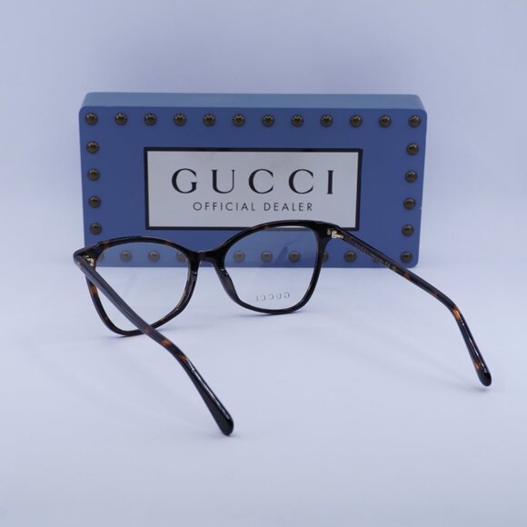Gucci GG1360O 002 Cat Eye Eyeglasses - Dark Havana 53mm - Picture 7 of 12